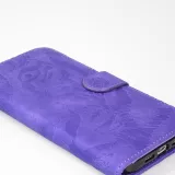 Fourre iPhone 15 Pro Max - Flip 3D en similicuir Oeil du tigre - Violet