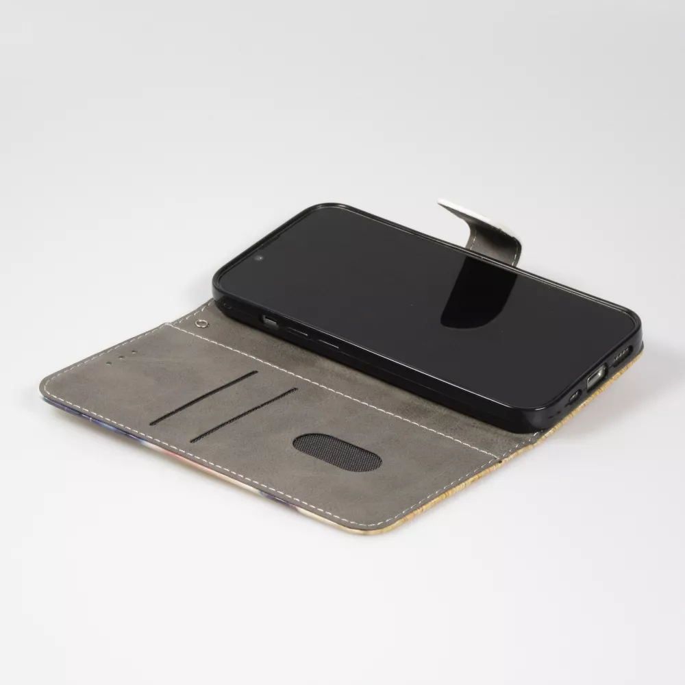 Fourre iPhone 14 Pro Max - Flip - Explorer kitten - Beige