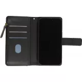 Fourre iPhone 15 - Etui portefeuille luxueux et sophistiqué en cuir avec aimant et compartiment à monnaie - Noir
