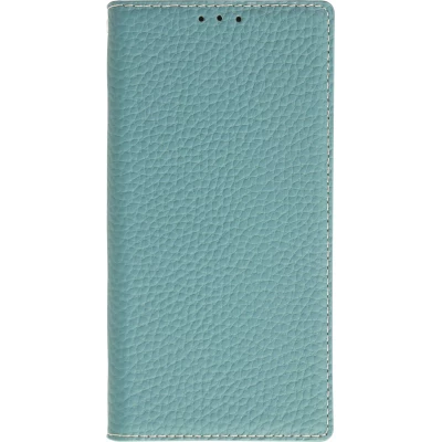 Fourre iPhone 15 - Flip 3D cuir grain&eacute; v&eacute;ritable de vache - Bleu