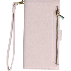 Fourre iPhone 15 Pro - Flip Wallet en cuir végétal avec portefeuille et fermeture magnétique - Violet
