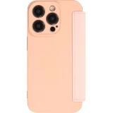 Fourre iPhone 15 Pro Max - Flip silicone souple avec surface lisse et mate - Beige
