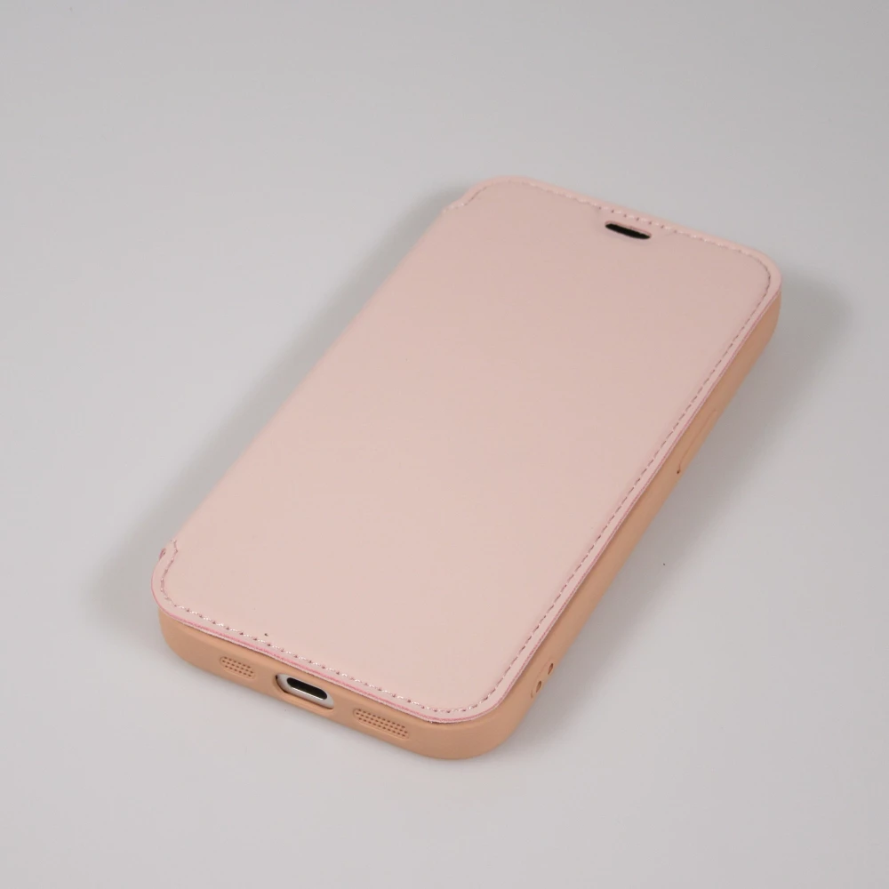 Fourre iPhone 15 Pro Max - Flip silicone souple avec surface lisse et mate - Beige