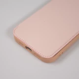 Fourre iPhone 15 Pro Max - Flip silicone souple avec surface lisse et mate - Beige