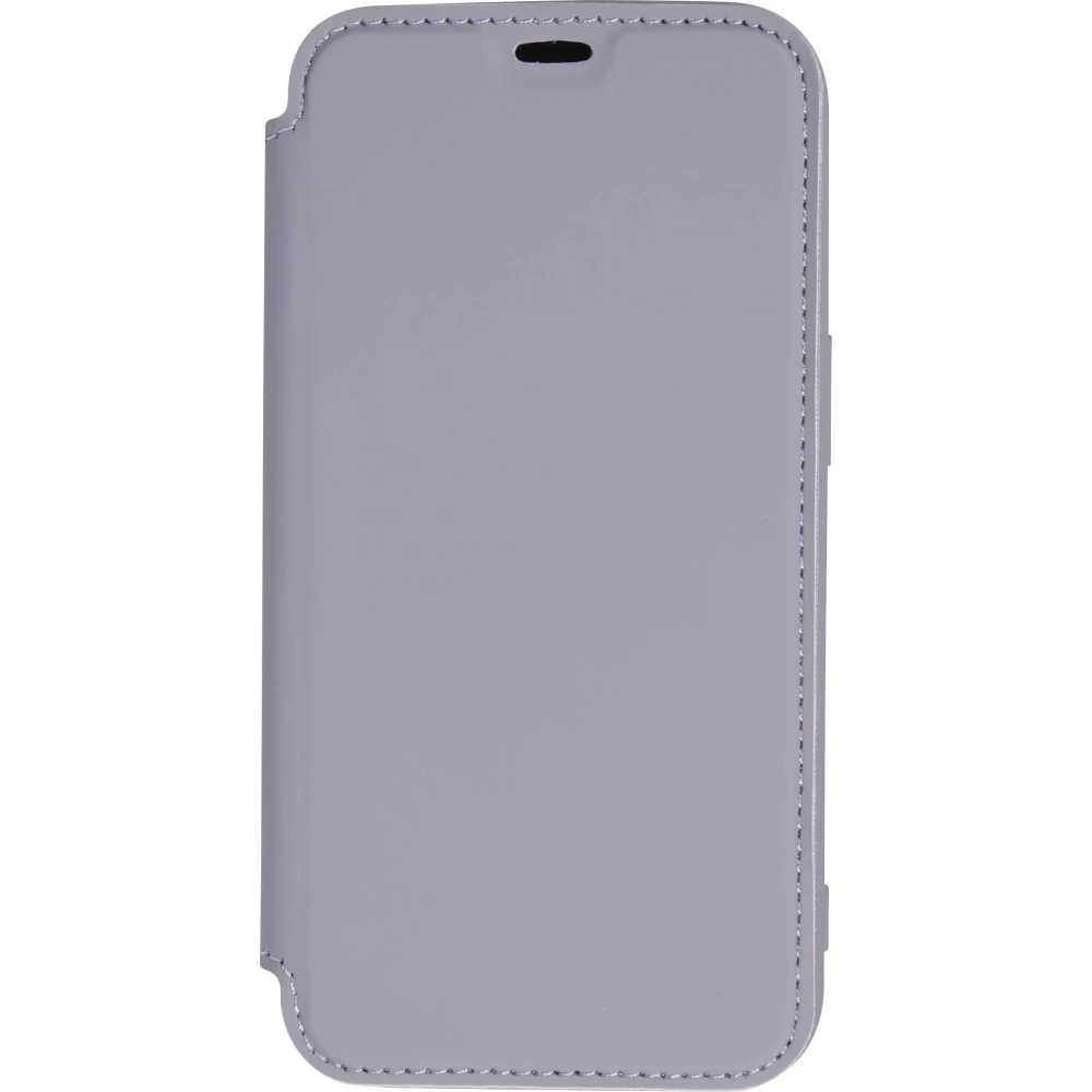 Fourre iPhone 15 Pro Max - Flip silicone souple avec surface lisse et mate - Gris