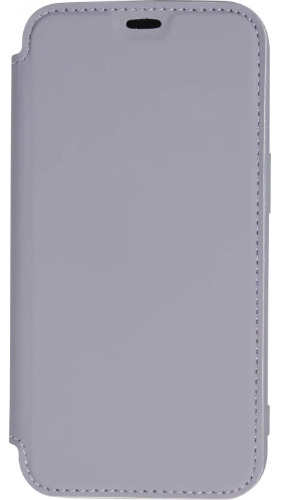 Fourre iPhone 15 Pro Max - Flip silicone souple avec surface lisse et mate - Gris