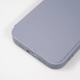 Fourre iPhone 15 Pro Max - Flip silicone souple avec surface lisse et mate - Gris