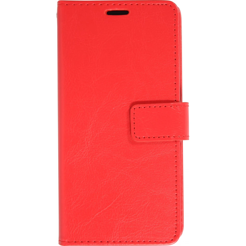 Fourre iPhone 16 Plus - Premium Flip cuir lisse porte-cartes - Rouge