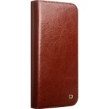 iPhone 16 Pro Case Hülle - Qialino Flip Classic Wallet Echtleder - Braun
