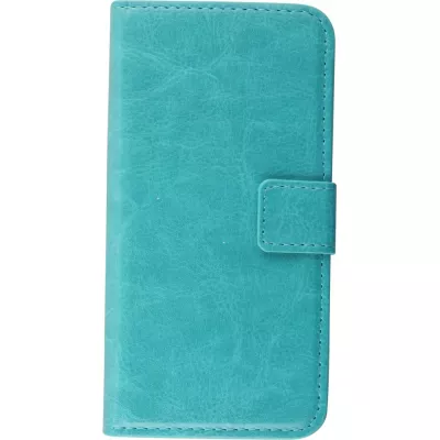Fourre iPhone 7 Plus / 8 Plus - Premium Flip cuir lisse porte-cartes - Turquoise