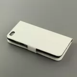 Fourre iPhone 17e / 16e - Premium Flip cuir lisse porte-cartes - Blanc
