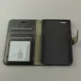 Fourre iPhone 17e / 16e - Premium Flip cuir lisse porte-cartes - Noir