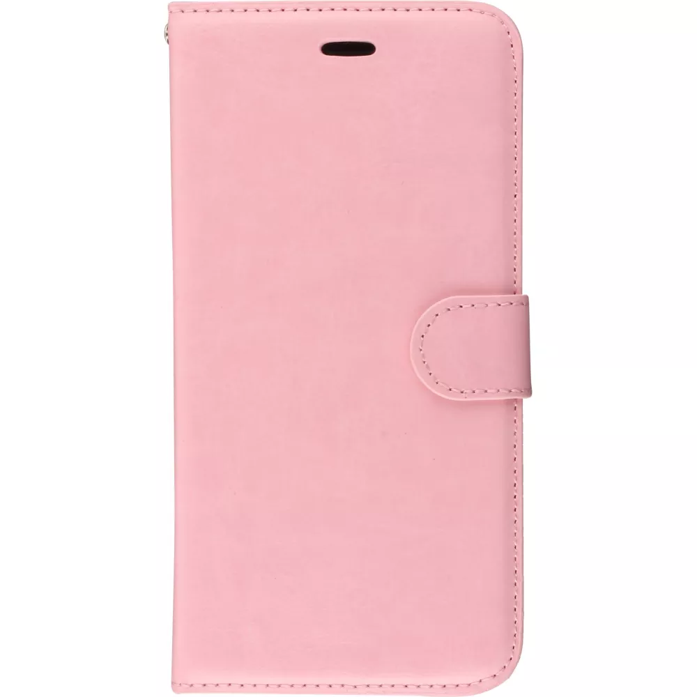Fourre iPhone 17e / 16e - Premium Flip cuir lisse porte-cartes - Rose clair