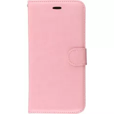 Fourre iPhone 17e / 16e - Premium Flip cuir lisse porte-cartes - Rose clair