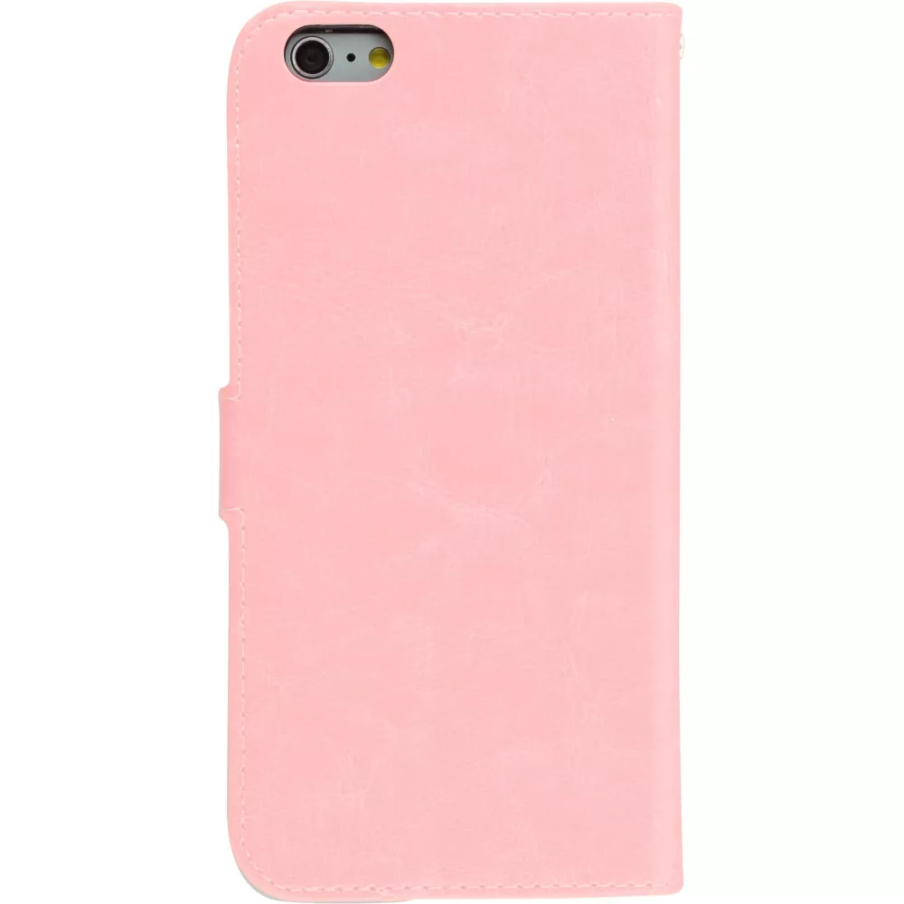 Fourre iPhone 17e / 16e - Premium Flip cuir lisse porte-cartes - Rose clair