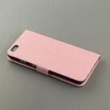 Fourre iPhone 17e / 16e - Premium Flip cuir lisse porte-cartes - Rose clair