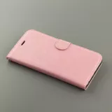Fourre iPhone 17e / 16e - Premium Flip cuir lisse porte-cartes - Rose clair