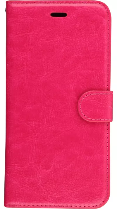 Hülle iPhone 17e / 16e - Premium Flip Leder Tasche - Dunkelrosa