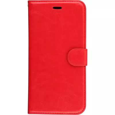 Fourre iPhone 17e / 16e - Premium Flip cuir lisse porte-cartes - Rouge
