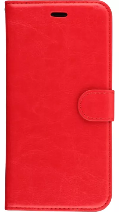 Fourre iPhone 7 / 8 / SE (2020, 2022) - Premium Flip cuir lisse porte-cartes - Rouge