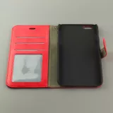 Fourre iPhone 17e / 16e - Premium Flip cuir lisse porte-cartes - Rouge