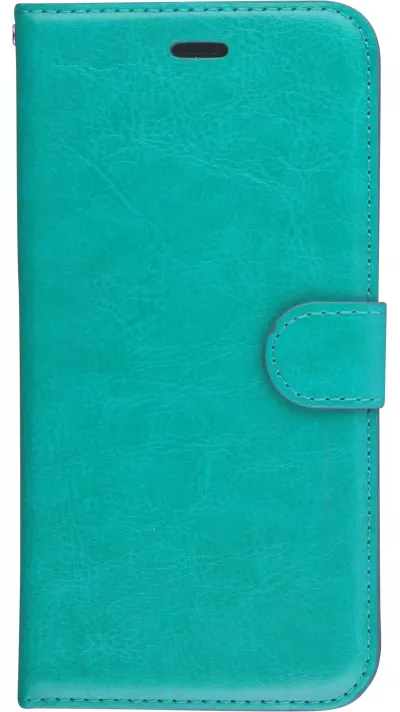 Fourre Samsung Galaxy S8 - Premium Flip cuir lisse porte-cartes - Turquoise