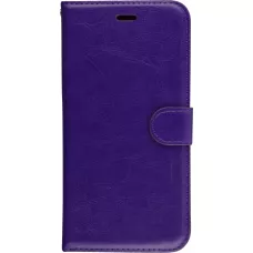 Fourre iPhone 17e / 16e - Premium Flip cuir lisse porte-cartes - Violet