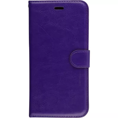Fourre iPhone 17e / 16e - Premium Flip cuir lisse porte-cartes - Violet