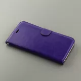 Fourre iPhone 17e / 16e - Premium Flip cuir lisse porte-cartes - Violet