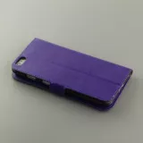 Fourre iPhone 17e / 16e - Premium Flip cuir lisse porte-cartes - Violet