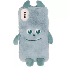 Fourre iPhone Xs Max - Fluffy Monstre en peluche douce - Bleu clair