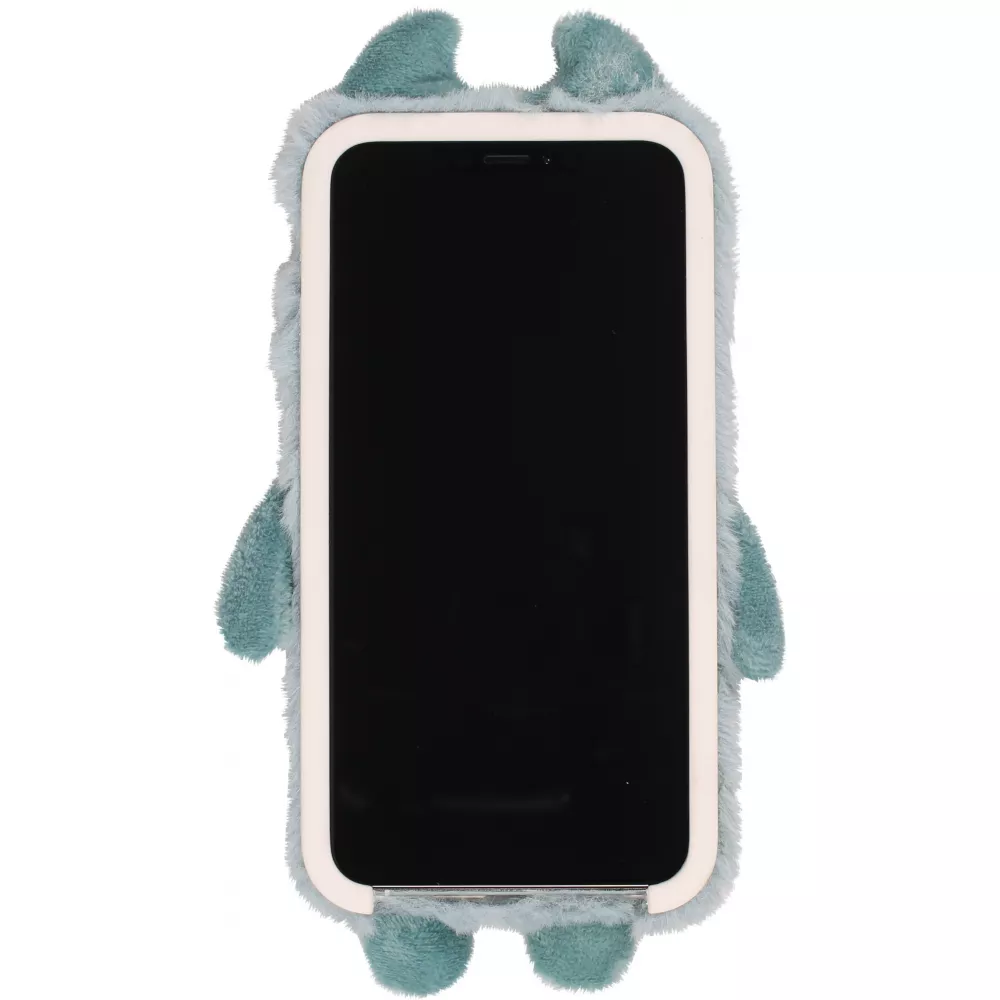 Fourre iPhone Xs Max - Fluffy Monstre en peluche douce - Bleu clair