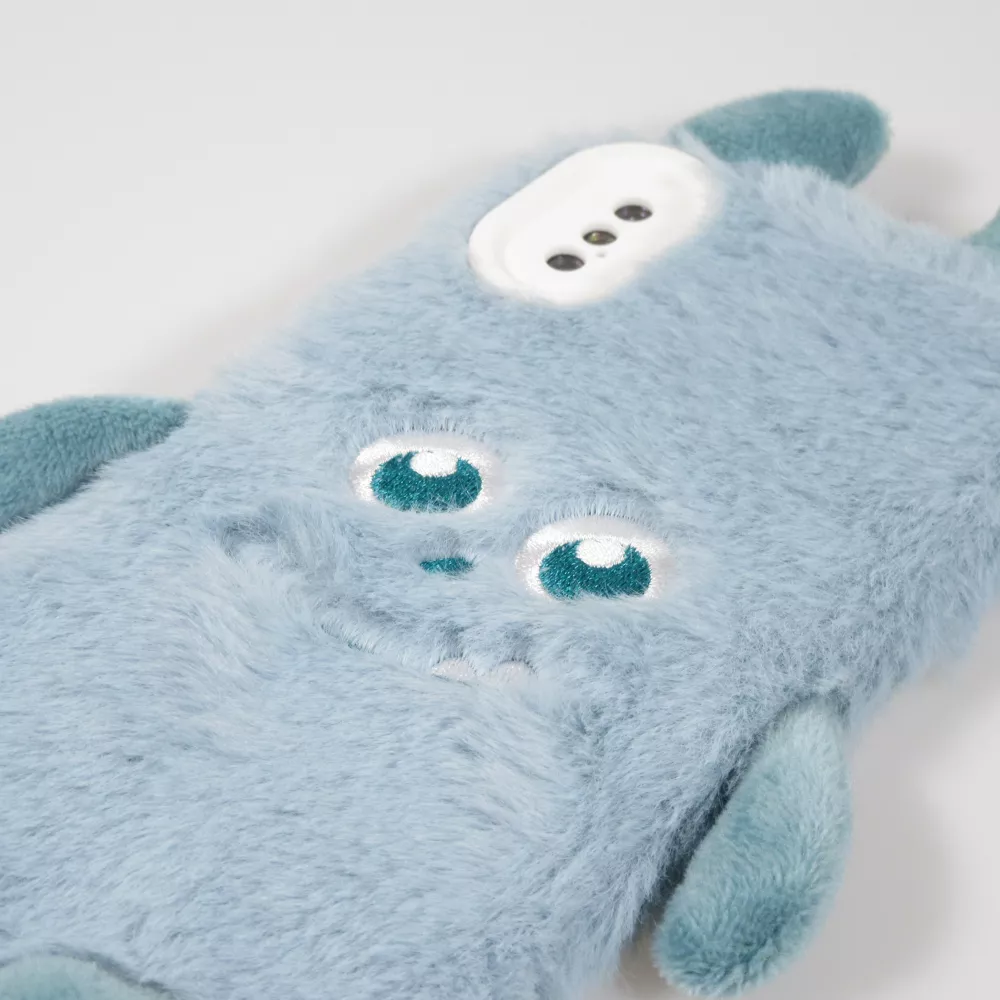 Fourre iPhone Xs Max - Fluffy Monstre en peluche douce - Bleu clair