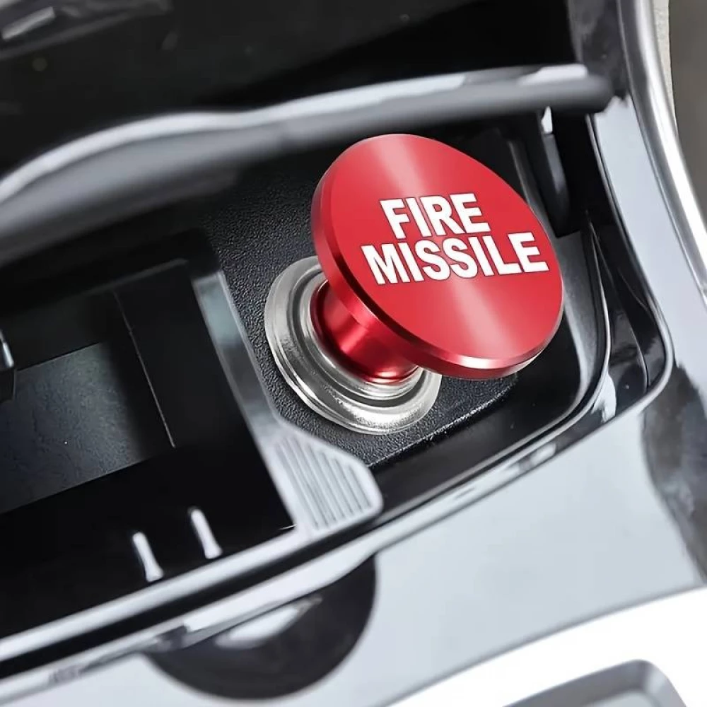 Fun Knopf Ersatz Universal Zigarrenanzünder 12V FIRE MISSILE lustige Dekoration Autoinnenraum - Rot