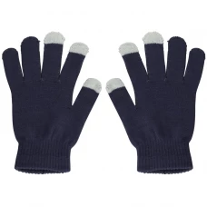 Gants tactiles universels pour l'hiver avec compatibilité avec les écrans de smartphones et tablettes - Taille universelle - Bleu gris