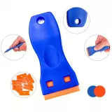 Grattoir en plastique pour vignette voiture - Bleu