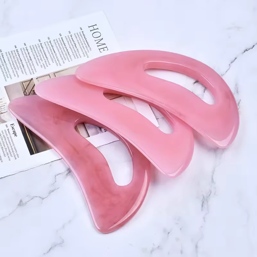 Gua Sha jambes et corps - Outil de massage pour relaxation et détoxification - Rose