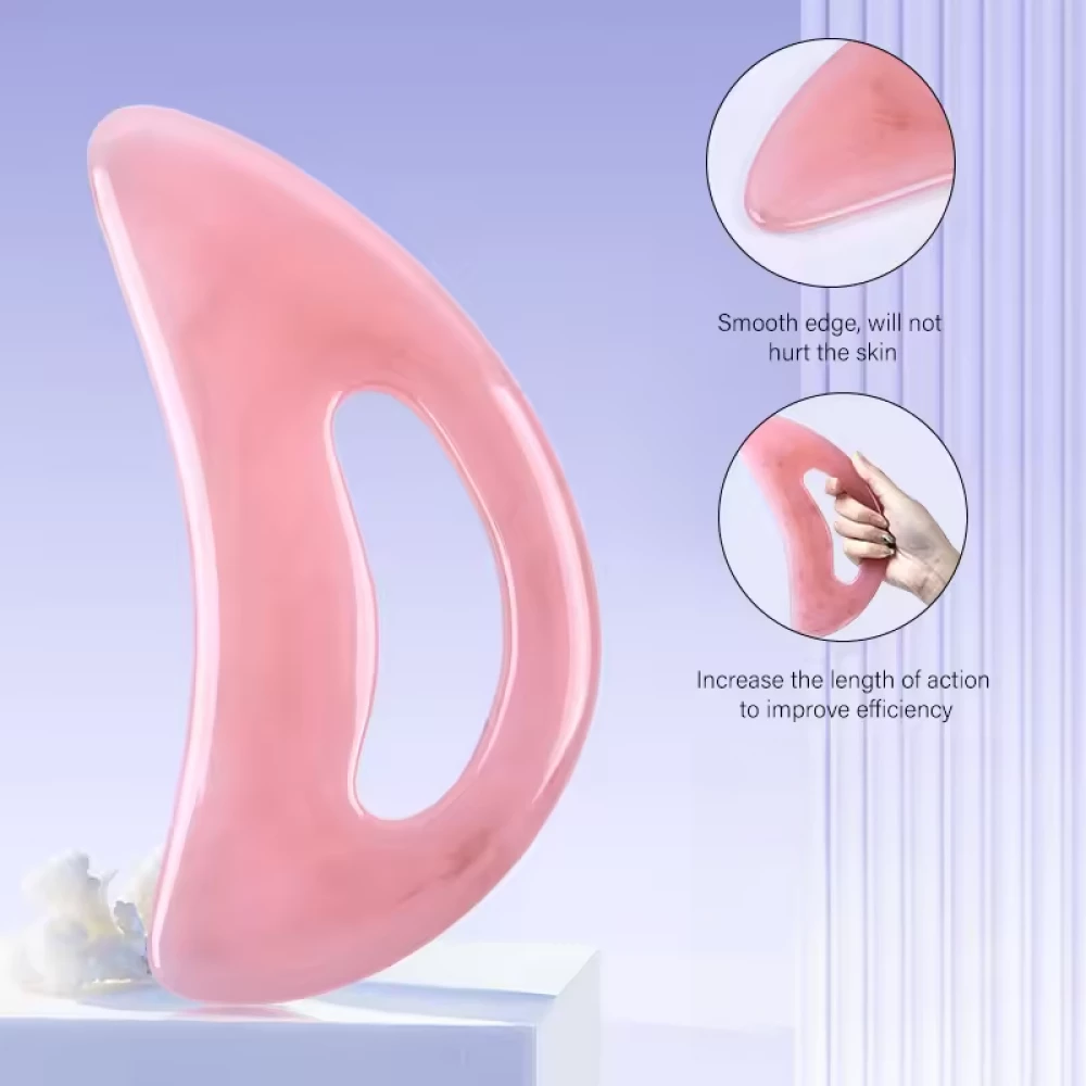 Gua Sha jambes et corps - Outil de massage pour relaxation et détoxification - Rose