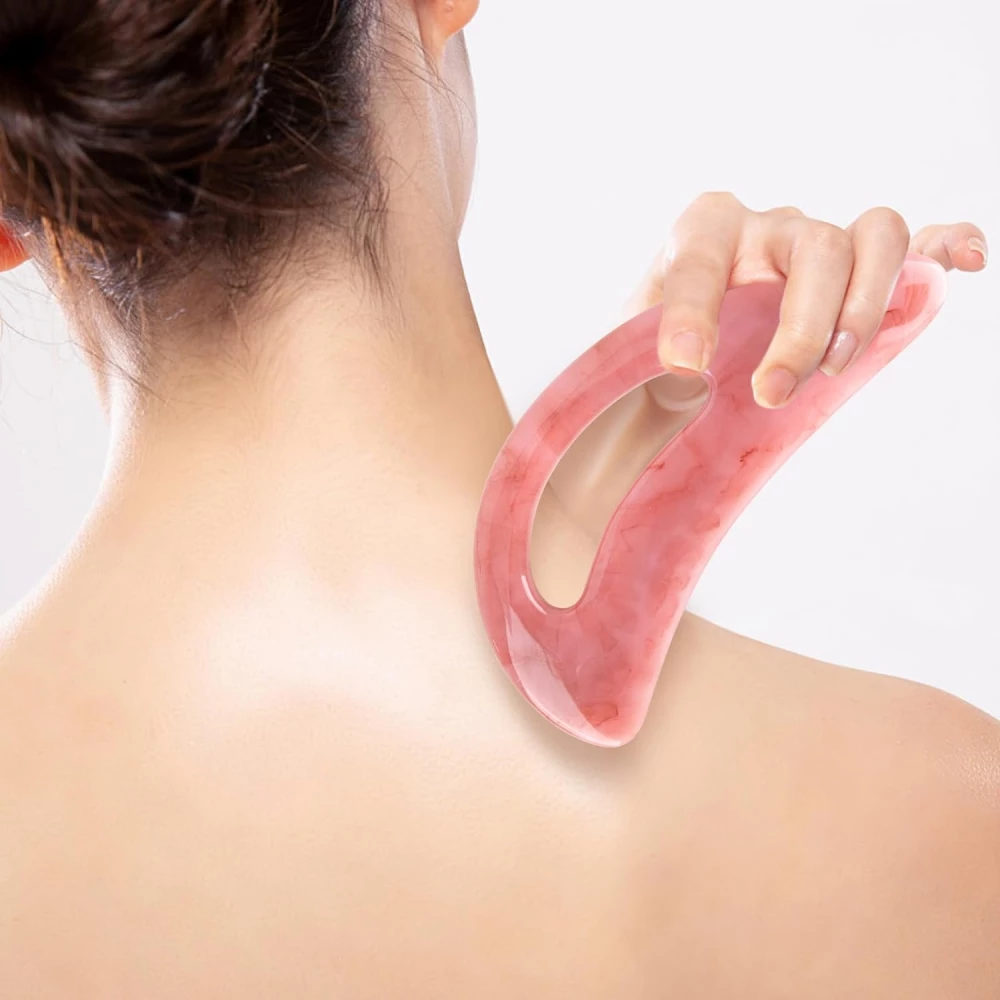 Gua Sha jambes et corps - Outil de massage pour relaxation et détoxification - Rose