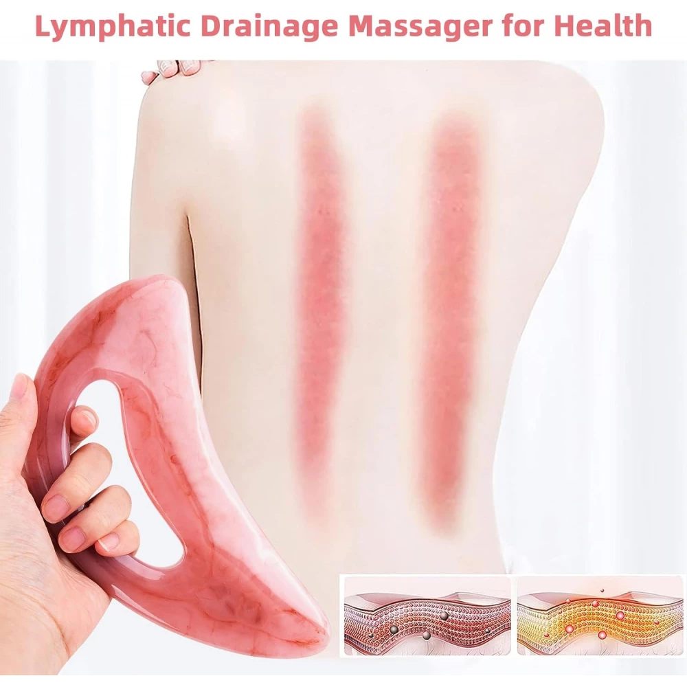 Gua Sha jambes et corps - Outil de massage pour relaxation et détoxification - Rose