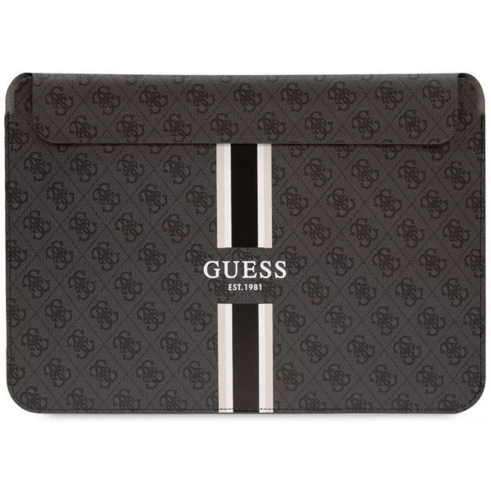 Guess Logo Stripes Housse pour Laptop et MacBook 13" & 14" - Noir