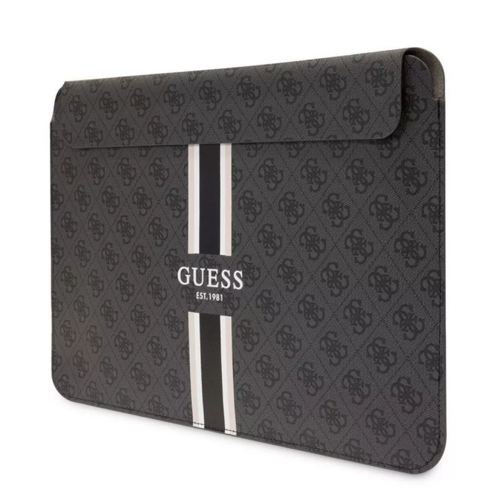 Guess Logo Stripes Housse pour Laptop et MacBook 13" & 14" - Noir