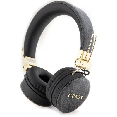 Guess casque audio premium sans fil On-Ear headphones Bluetooth 5.3 - Studio Quality Sound - Cuir monogramme - Noir
