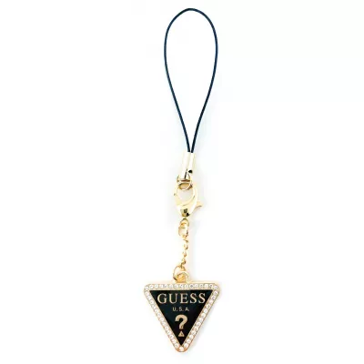 Guess pendentif bijoux de téléphone décoratif avec strass - Noir / or