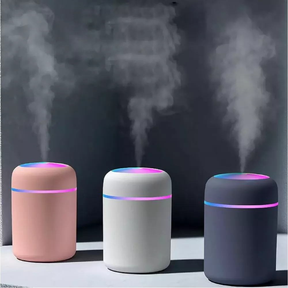 Humidificateur H2O d'air compact avec lumière LED multicolore - Noir