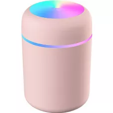 Humidificateur H2O d'air portable et compact avec lumière LED multicolore - Rose