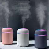 Humidificateur H2O d'air portable et compact avec lumière LED multicolore - Rose