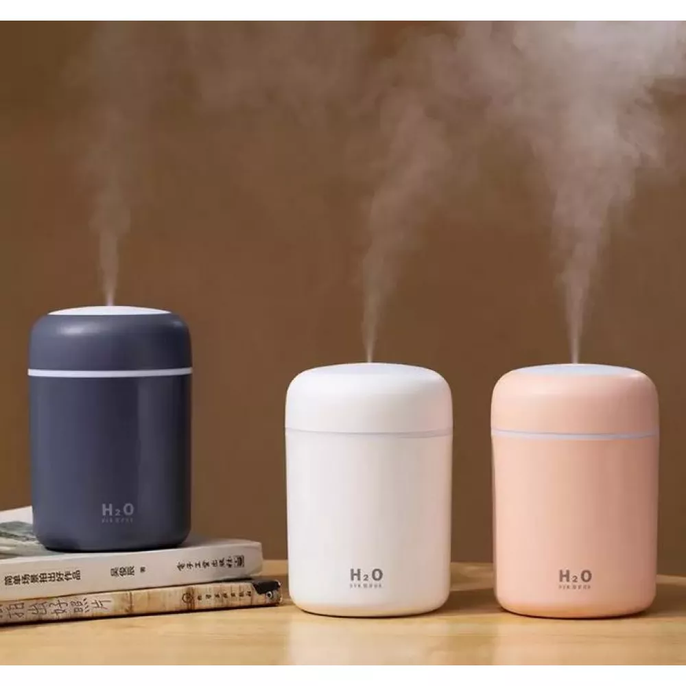 Humidificateur H2O d'air portable et compact avec lumière LED multicolore - Rose