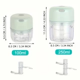 Robuster und langlebiger elektrischer Mini Fleischwolf 250ml USB - Zerkleinerer für Fleisch und Gemüse - Grün