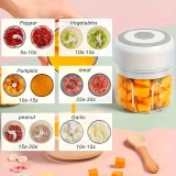 Robuster und langlebiger elektrischer Mini Fleischwolf 250ml USB - Zerkleinerer für Fleisch und Gemüse - Grün